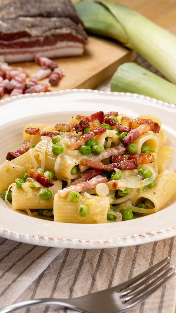 Pasta porri, piselli e pancetta - Step 11