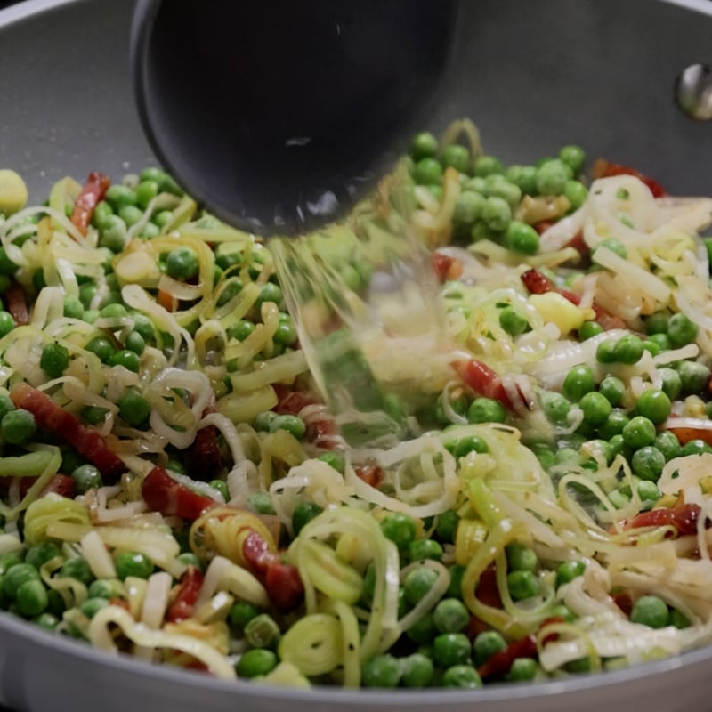 Pasta porri, piselli e pancetta - Step 8