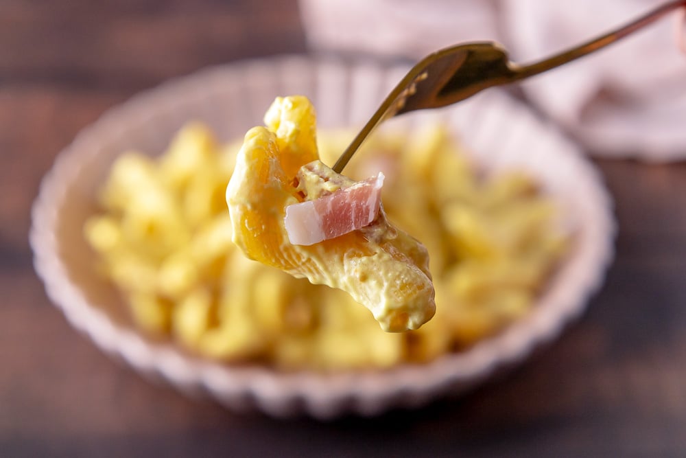 pasta speck e zafferano