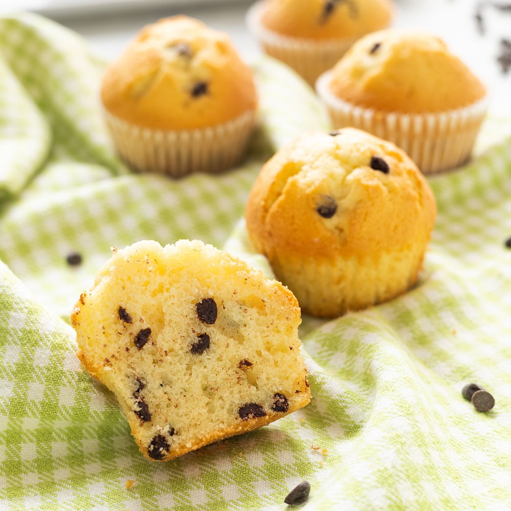 muffin con gocce di cioccolato