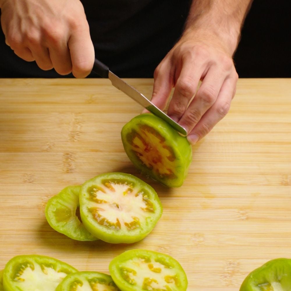 Pomodori verdi fritti - Step 1