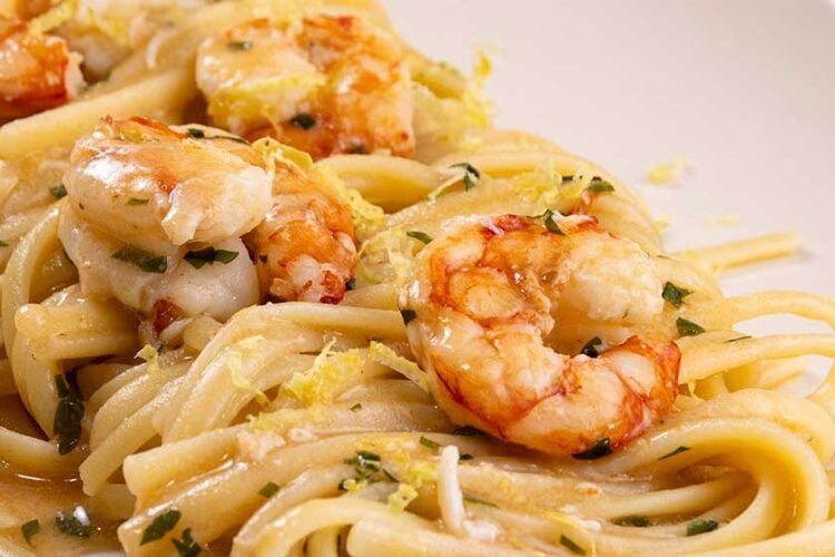 Linguine gamberi e limone