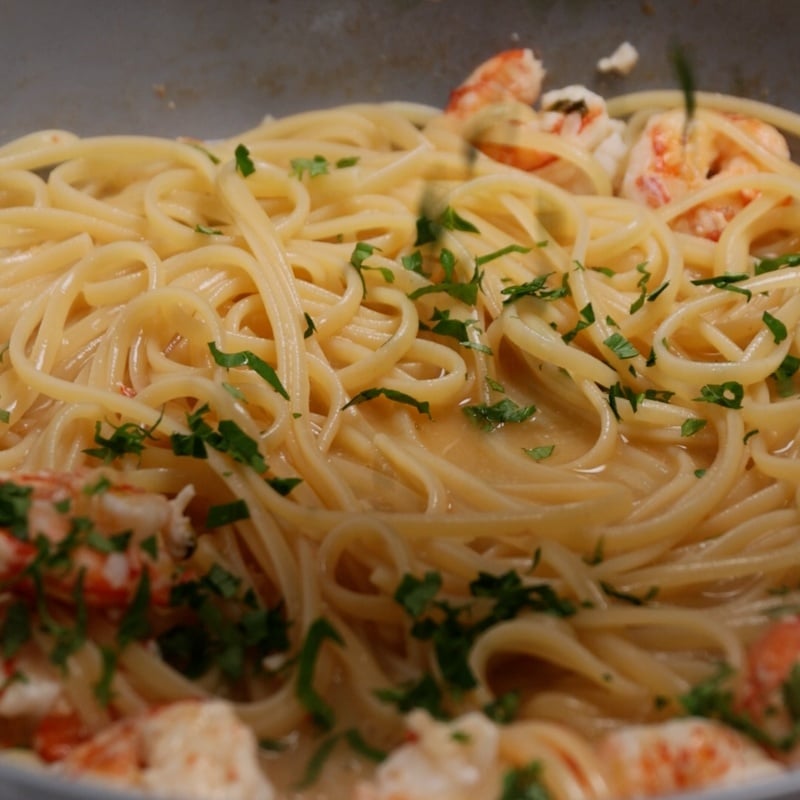 Linguine gamberi e limone - Step 9