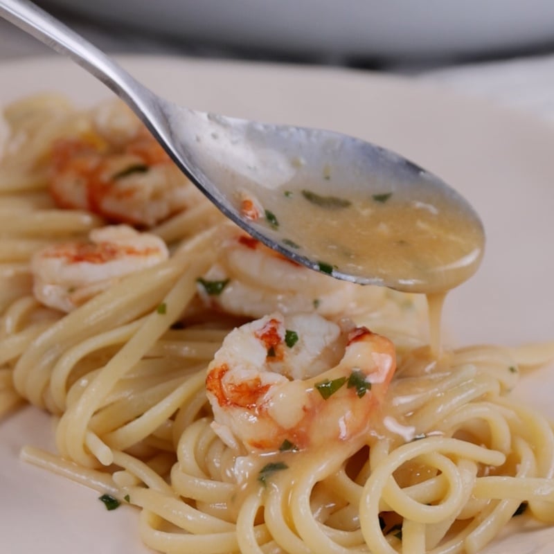 Linguine gamberi e limone - Step 10