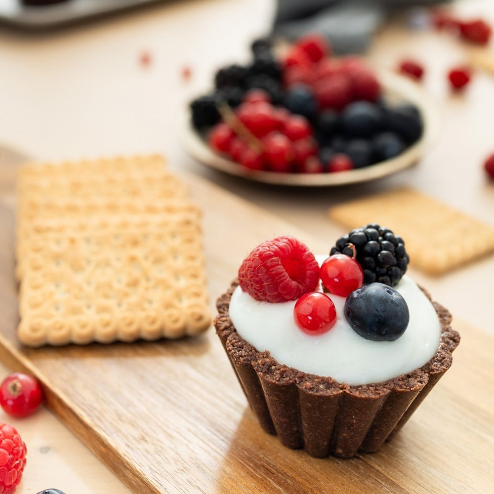 tortini al cioccolato e frutti di bosco