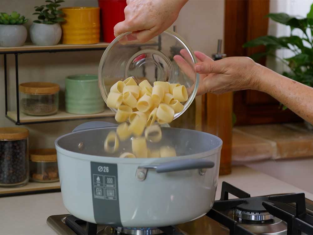 Calamarata gamberi e limone - Step 1