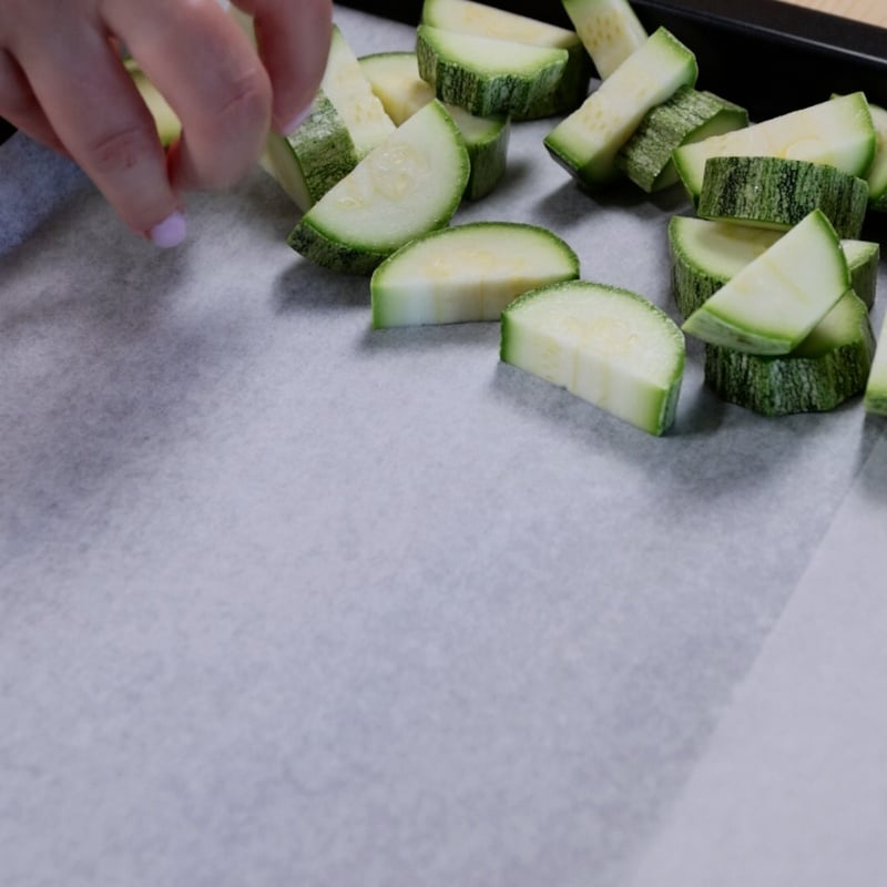 Pasta con crema di verdure estive arrosto e feta - Step 1