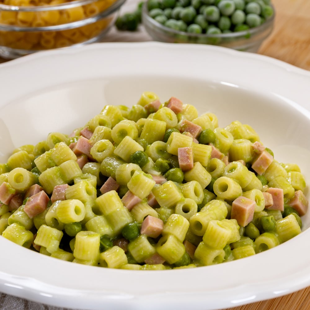 pasta piselli e prosciutto