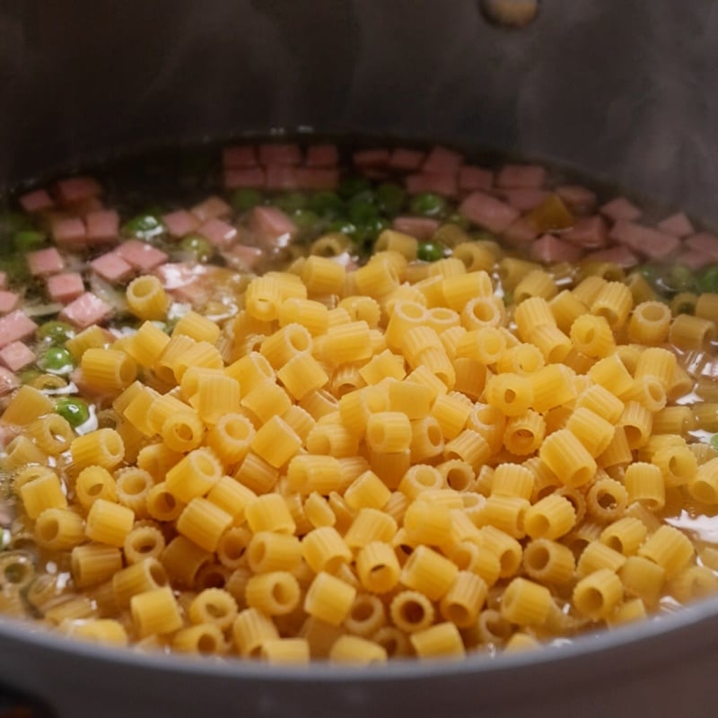 Pasta piselli e prosciutto - Step 6