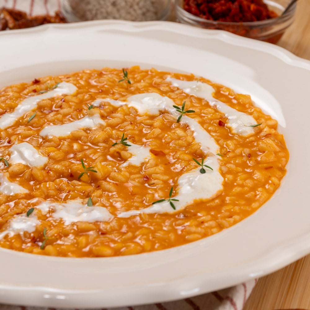 risotto 'nduja e stracciatella