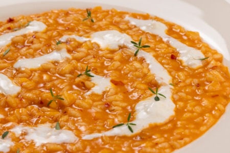 Risotto ‘nduja e stracciatella