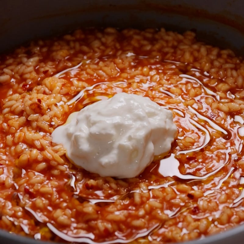 Risotto ‘nduja e stracciatella - Step 7