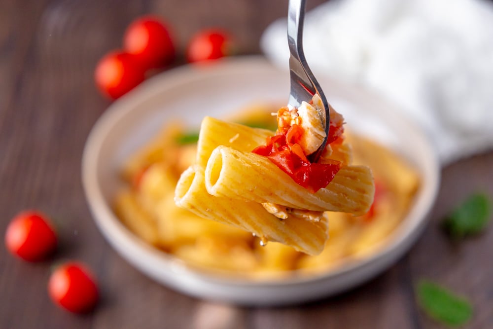 pasta salmone e pomodorini