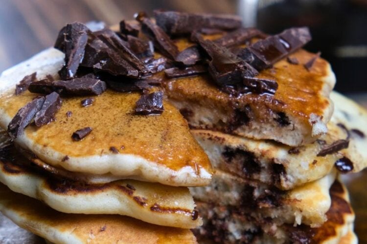 Pancakes con gocce di cioccolato