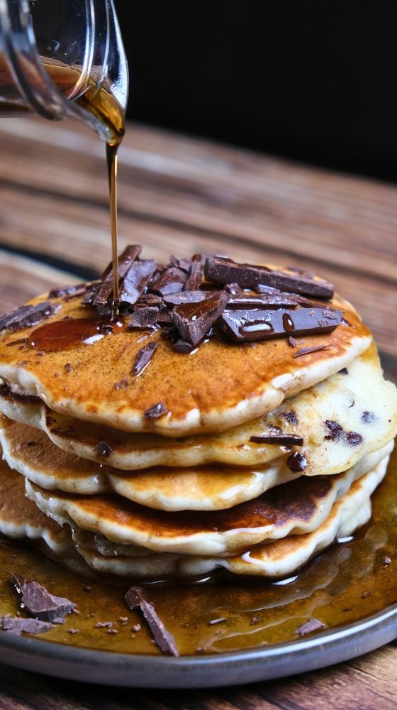 Pancakes con gocce di cioccolato - Step 8