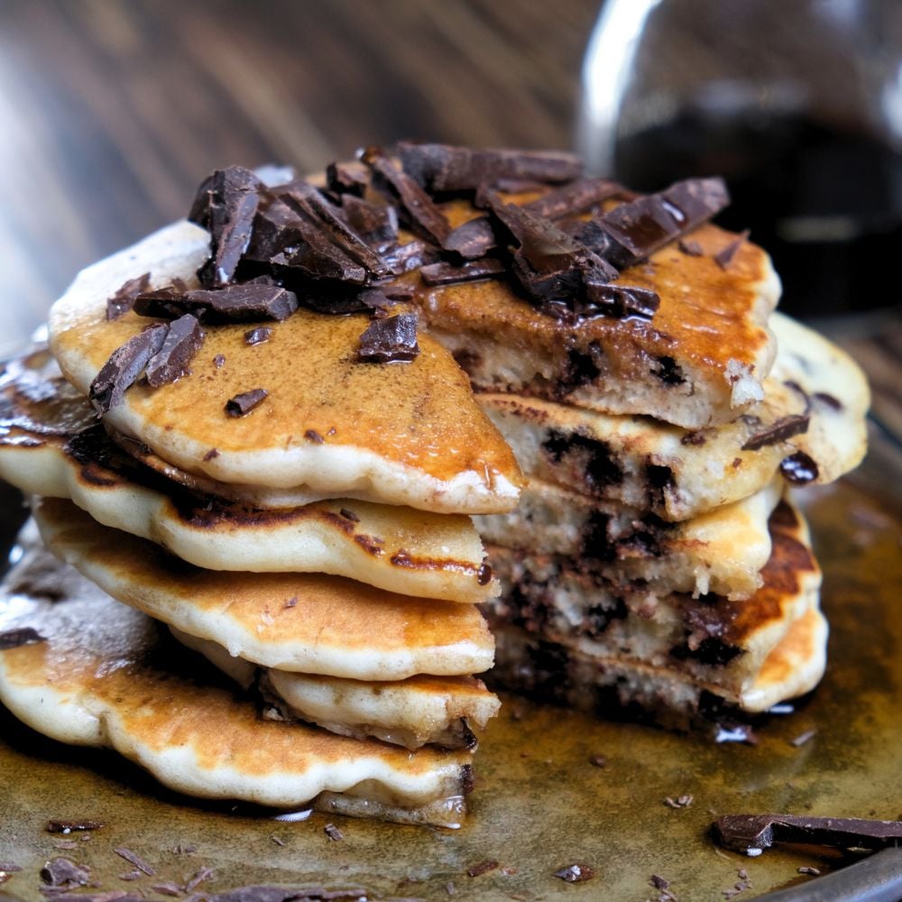 pancakes con gocce di cioccolato