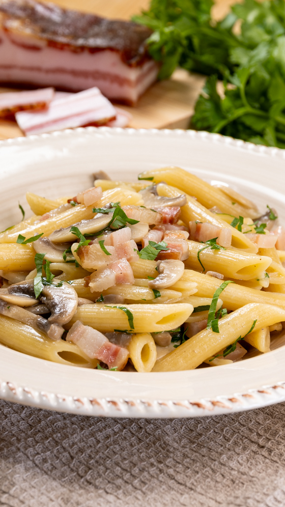 Pasta funghi e pancetta - Step 12