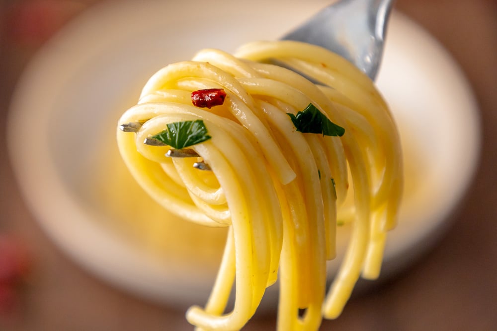 spaghetti aglio olio e peperoncino